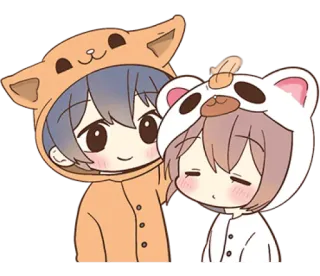 🤗 cartoon, anime, cute, kawaii, animals, bear, fox telegram sticker