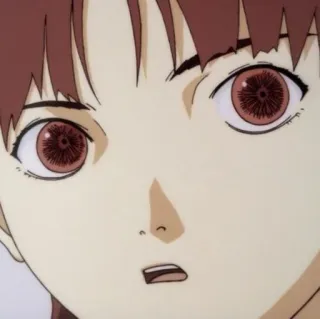 😳 Iwakura Lain Serial Experiments Lain Anime, Science-fiction, Branché, Lain, Iwakura Lain, Serial Experiments Lain, Personnage whatsapp sticker