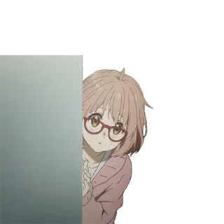 👀 Anime, Charakter, Mädchen, Brille, Cartoon telegram sticker