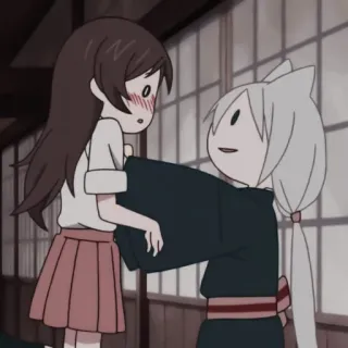 ➰ 动漫, 可爱, 女孩, 和服, 脸红, 角色 telegram sticker