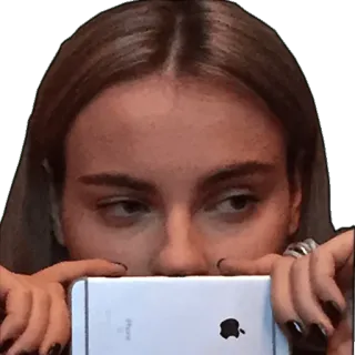👃 femme, selfie, iPhone, technologie, portable, personne, fille whatsapp sticker