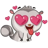 😍 binatang, sugar glider, mata hati, imut, cinta, kartun telegram sticker