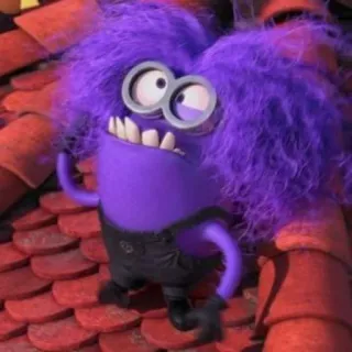🤪 Evil Minion Despicable Me minion, evil, purple, cartoon, monster, despicable me telegram sticker