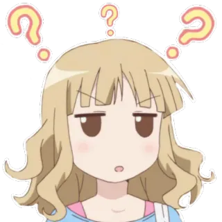 ⁉ Anime, Ragazza, Domanda, Confusa, Pensare, Espressione telegram sticker