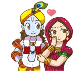 ❤️ Krishna Krishna, Hinduísmo, Cultura indiana, Amor, Radha, Casal telegram sticker