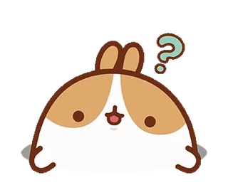 ❔ dessin animé, lapin, point d'interrogation, mignon, animal, kawaii telegram sticker