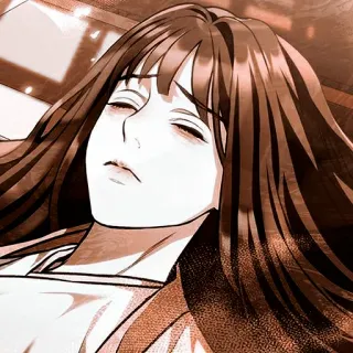 ☀️ Anime, Mulher, Cabelo castanho, Dormindo, Ilustração, Arte digital whatsapp sticker