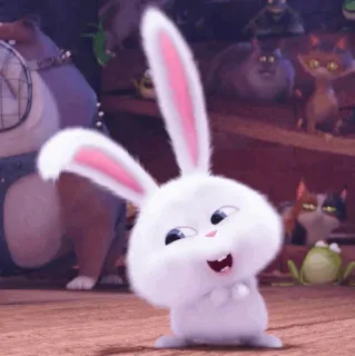 🏳 Snowball The Secret Life of Pets bunny, rabbit, cute, animal, animated, snowball, the secret life of pets telegram sticker