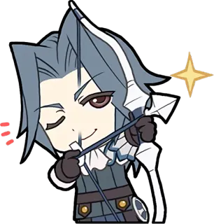 🏹 arqueiro, arco, flecha, chibi, personagem, jogo telegram sticker