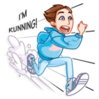 🏃‍♂ I'M RUNNING! Laufen, Cartoon, Person, Sportler, Training telegram sticker