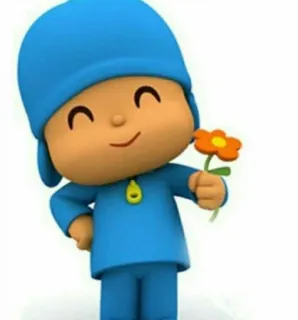 🙂 Pocoyo Pocoyo, Cartoon, Bloem, Personage, Blauw, Kinderprogramma telegram sticker