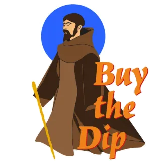 🤡 Buy the Dip พระ, การลงทุน, ตลาดหุ้น, ช้อนซื้อตอนราคาลง, การเงิน telegram sticker