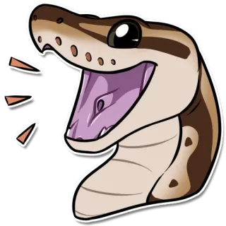 😃 serpiente, animal, pitón bola, reptil, dibujo animado whatsapp sticker