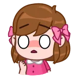 🤔 Cartoon, Mädchen, Figur, Illustration, Süß, Ausdruck telegram sticker