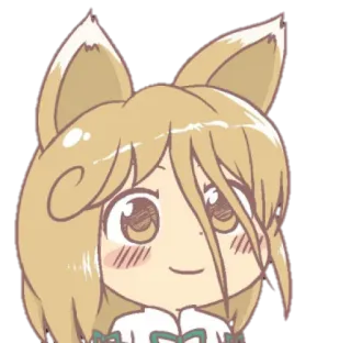 🙂 anime, cute, fox girl, kemonomimi telegram sticker