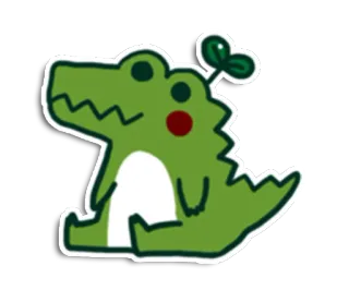 🐊 animal, alligator, crocodile, dessin animé, mignon, kawaii telegram sticker