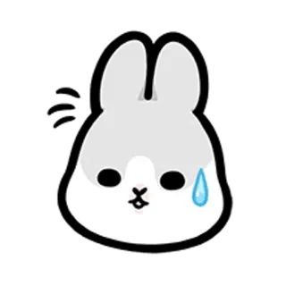 😋 兔子, 兔兔, 汗, 动物, 可爱, 卡哇伊 telegram sticker