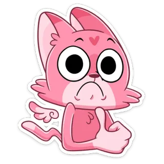 👍 gato, fofo, rosa, animal, adesivo, desenho animado telegram sticker