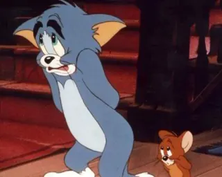 😔 Tom and Jerry Tom, Jerry, cartoon, cat, mouse telegram sticker