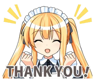 😳 THANK YOU! grazie, anime, maid, carino, grato, emoji telegram sticker