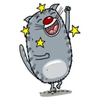 ✨ 고양이, 별, 만화, 웃긴, 표정, 행복, 축하 telegram sticker