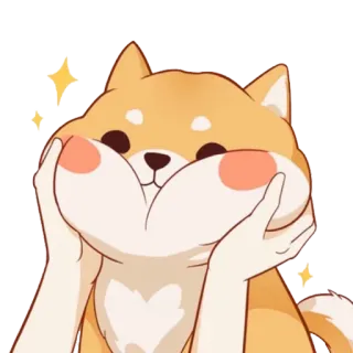 🐶 cachorro, shiba inu, fofo, animal, filhote, adesivo, kawaii whatsapp sticker