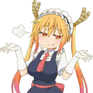 😏 Tohru Miss Kobayashi's Dragon Maid Anime, Drago, Maid, Scrollata di spalle, Carino telegram sticker