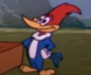 😄 Woody Woodpecker hoạt hình, chim gõ kiến, động telegram sticker