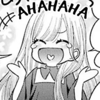 📀 AHAHAHA Anime, Manga, rire, joyeux, fille, heureux, Chibi telegram sticker