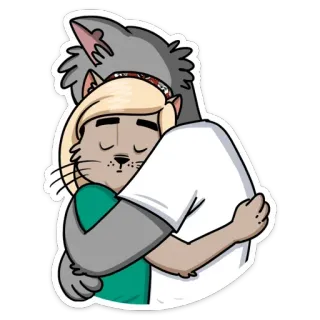 🤗 hug, cat, animal, love, cute telegram sticker