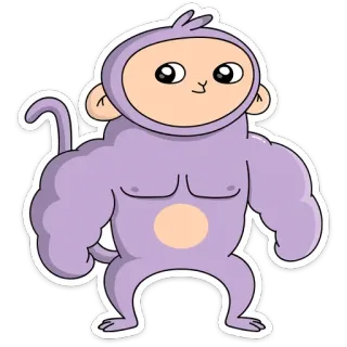 💪 Cartoon, Affe, Monkey, Tier, Süß, Sticker telegram sticker