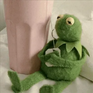 🐸 Kermit Kermit, tea, frog, puppet, meme, drinking tea telegram sticker