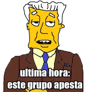 🚨 ultima hora:
este grupo apesta Dessin animé, Style Simpsons, Texte espagnol, Groupe nul, Dernières nouvelles, Humour telegram sticker