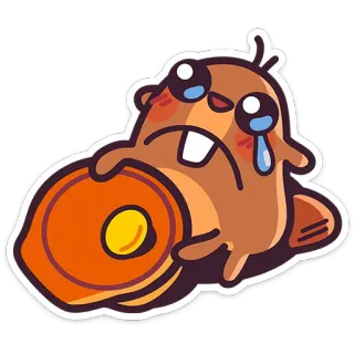 😂 carino, triste, piangere, cartone animato, animale, illustrazione, adesivo telegram sticker