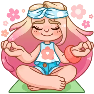 🧘‍♂️ medytacja, joga, kreskówka, relaks, spokojny, cichy telegram sticker