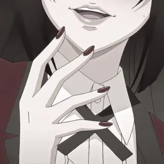 🃏 动漫, 女孩, 手, 指甲, 嘴 telegram sticker