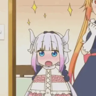 🍥 Kanna Kamui Miss Kobayashi's Dragon Maid Anime, Drache, Süß, Kawaii, Charakter, Kanna whatsapp sticker
