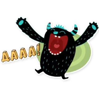 😃 AAAA! monstro, gritando, desenho animado, engraçado, fofo, gritando whatsapp sticker