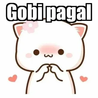 ⚜ Gobi pagal chat, mignon, dessin animé, Gobi, pagal, pêche, animal whatsapp sticker