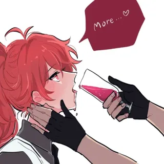 🍷 More... Bere, Vino, Cartone animato, Anime, Rossa telegram sticker