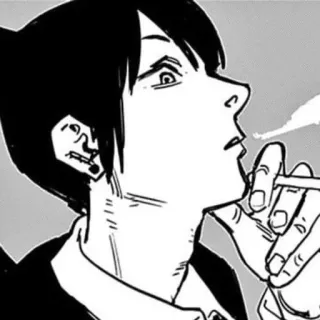 🚬 Aki Hayakawa Chainsaw Man 动漫, 链锯人, 漫画, 早川秋, 香烟, 烟, 角色 whatsapp sticker