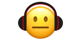 😐 Эмодзи, Наушники, Слушаю, Музыка, Звук telegram sticker