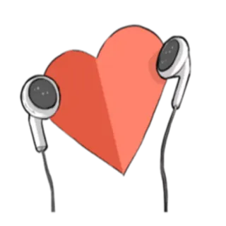 ❤ Herz, Kopfhörer, Musik, Liebe, Hören whatsapp sticker
