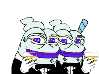🥂 pepe, katak, tuksedo, meme, kartun telegram sticker