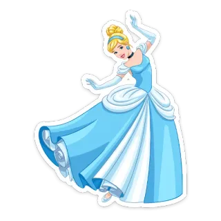 💃 Cinderella Cenicienta, Princesa, Disney, Dibujos animados, Cuento de hadas, Personaje whatsapp sticker