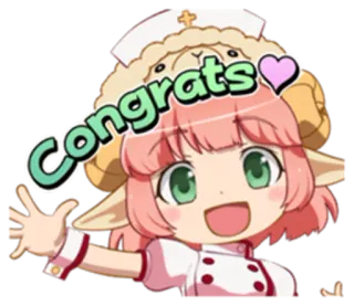 🖐 Congrats congratulations, anime, sheep, heart, celebration telegram sticker
