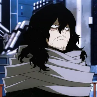 🙇 Shota Aizawa My Hero Academia Anime, My Hero Academia, Shota Aizawa, Eraserhead, Personnage, Professeur, Héros pro telegram sticker
