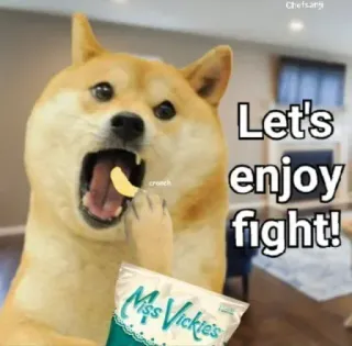 👊 Doge Let's enjoy fight! telegram sticker