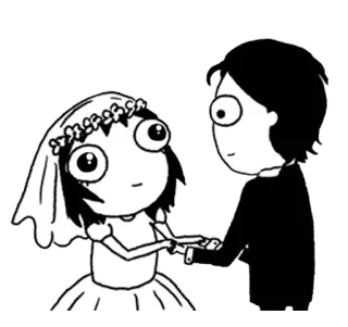 💑 mariage, mariée, marié, couple, couple, dessin animé, amour, célébration telegram sticker