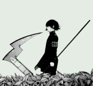 🕷 anime, scythe, weapon, fantasy, dark, manga telegram sticker